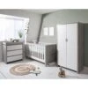 Tutti Bambini Modena 4 Piece Room Set/Rocking Chair Bundle – Grey Ash/White