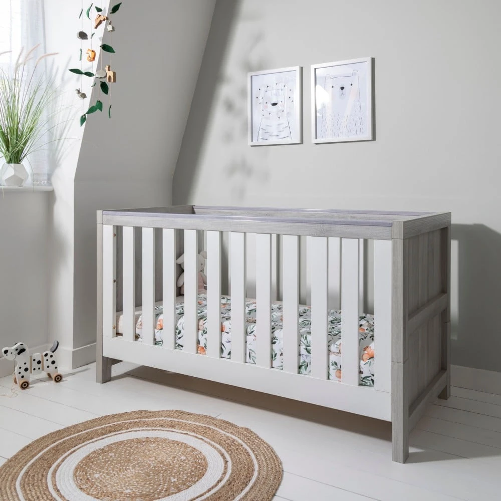 Modena 6 Piece Nursery Room Set With Shelves/Toy Box – Grey Ash/White 2 Modena 6 Piece Nursery Room Set With Shelves/Toy Box – Grey Ash/White - Image 2