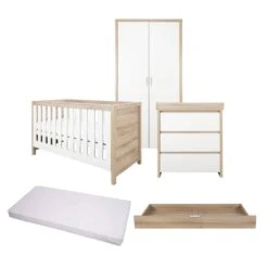 Tutti Bambini Modena 5 Piece Room Set/Underdrawer – White Oak