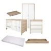 Tutti Bambini Modena 6 Piece Room Set/Underdrawer/Cot Top Changer – White Oak
