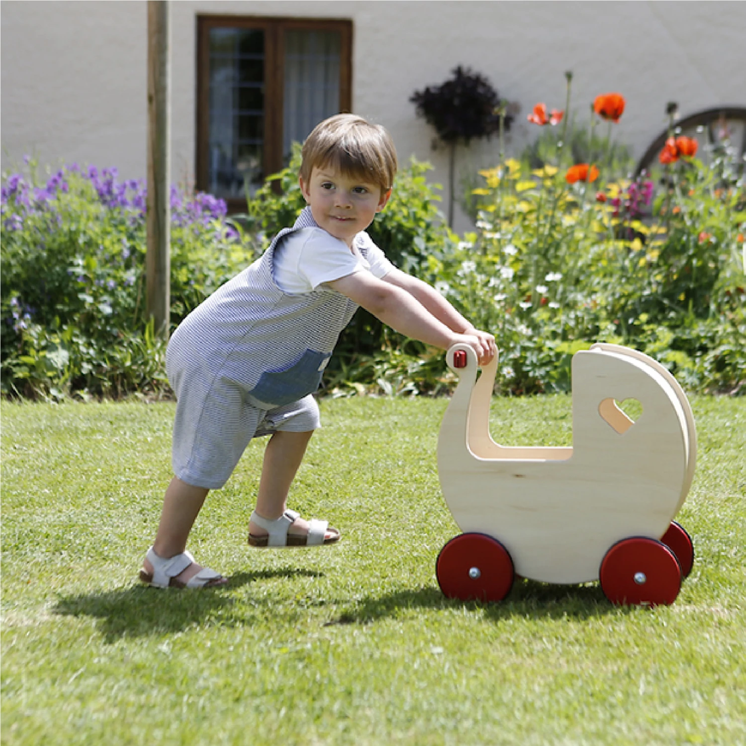 Moover Dolls Pram Natural Birch Veneer 2 Moover Dolls Pram Natural Birch Veneer - Image 2