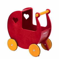 Moover Dolls Pram Red Birch Veneer -Kiddies Kingdom Store moover dolls pram red birch veneer1