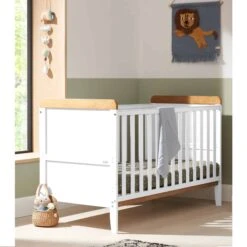 Tutti Bambini Napoli Newborn Nursery Room Set Bundle – White/Oak -Kiddies Kingdom Store napoli cot bed white 2 scaled 1