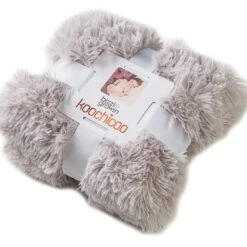 Bizzi Growin Whisper Grey Koochicoo Fluffy Baby Blanket