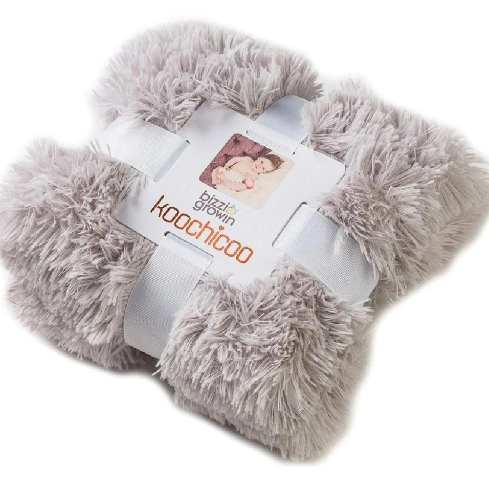 Bizzi Growin Whisper Grey Koochicoo Fluffy Baby Blanket 1 Bizzi Growin Whisper Grey Koochicoo Fluffy Baby Blanket