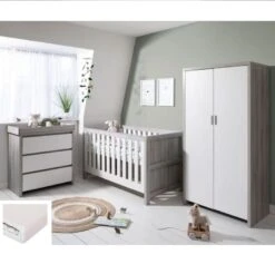 Tutti Bambini Modena 4 Piece Room Set – Grey Ash/White