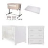 Obaby Nika 5 Piece Newborn Room Set Bundle – White Wash