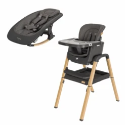Tutti Bambini Nova Highchair/Rocker Package – Grey/Oak