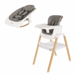 Tutti Bambini Nova Highchair/Rocker Package – Oak/White