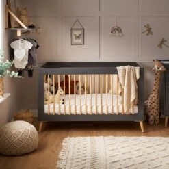 Obaby Maya Cot Bed – Slate With Natural