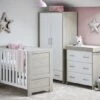 Nika 4 In 1 3 Piece Nursery Room Set/Grey Wash White + Luxury Nursery Starter Package