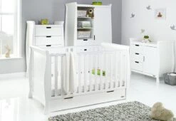 Obaby Stamford Classic Sleigh 4 Piece Nursery Room Set – White
