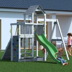 Shire Active Climbing Frame In Grey And White -Kiddies Kingdom Store qw2