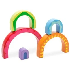 Le Toy Van Rainbow Tunnel Stacker -Kiddies Kingdom Store rainbow tunnel 3