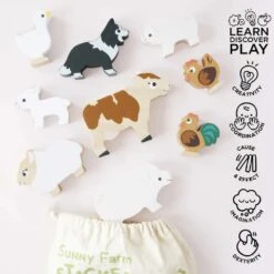 Le Toy Van Stacking Farm Animals -Kiddies Kingdom Store rd675e
