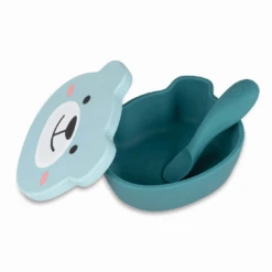 Tum Tum Silicone Boris Bear Weaning Bowl And Spoon Set -Kiddies Kingdom Store rdtr