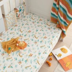 Tutti Bambini COT BED Fitted Sheets 2pk – Run Wild -Kiddies Kingdom Store rgty7