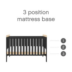 Tutti Bambini Rio Newborn 6 Piece Nursery Room Set Bundle – Slate Grey/Oak -Kiddies Kingdom Store rio cot bed slate grey scaled 1 8