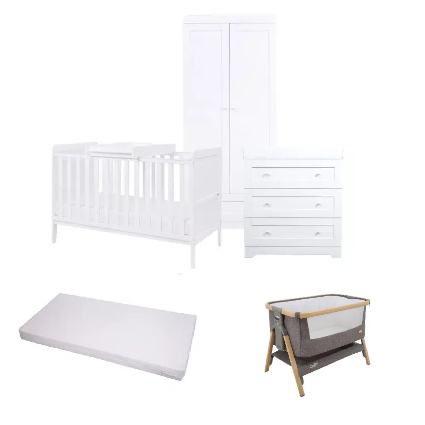 Tutti Bambini Rio Newborn 6 Piece Nursery Room Set Bundle – White 1 Tutti Bambini Rio Newborn 6 Piece Nursery Room Set Bundle – White