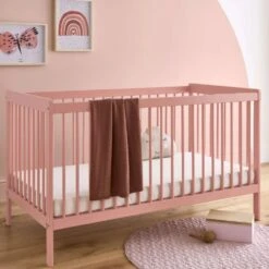 CuddleCo Nola Cot Bed And Clothing Rail – Soft Blush -Kiddies Kingdom Store ry5 2