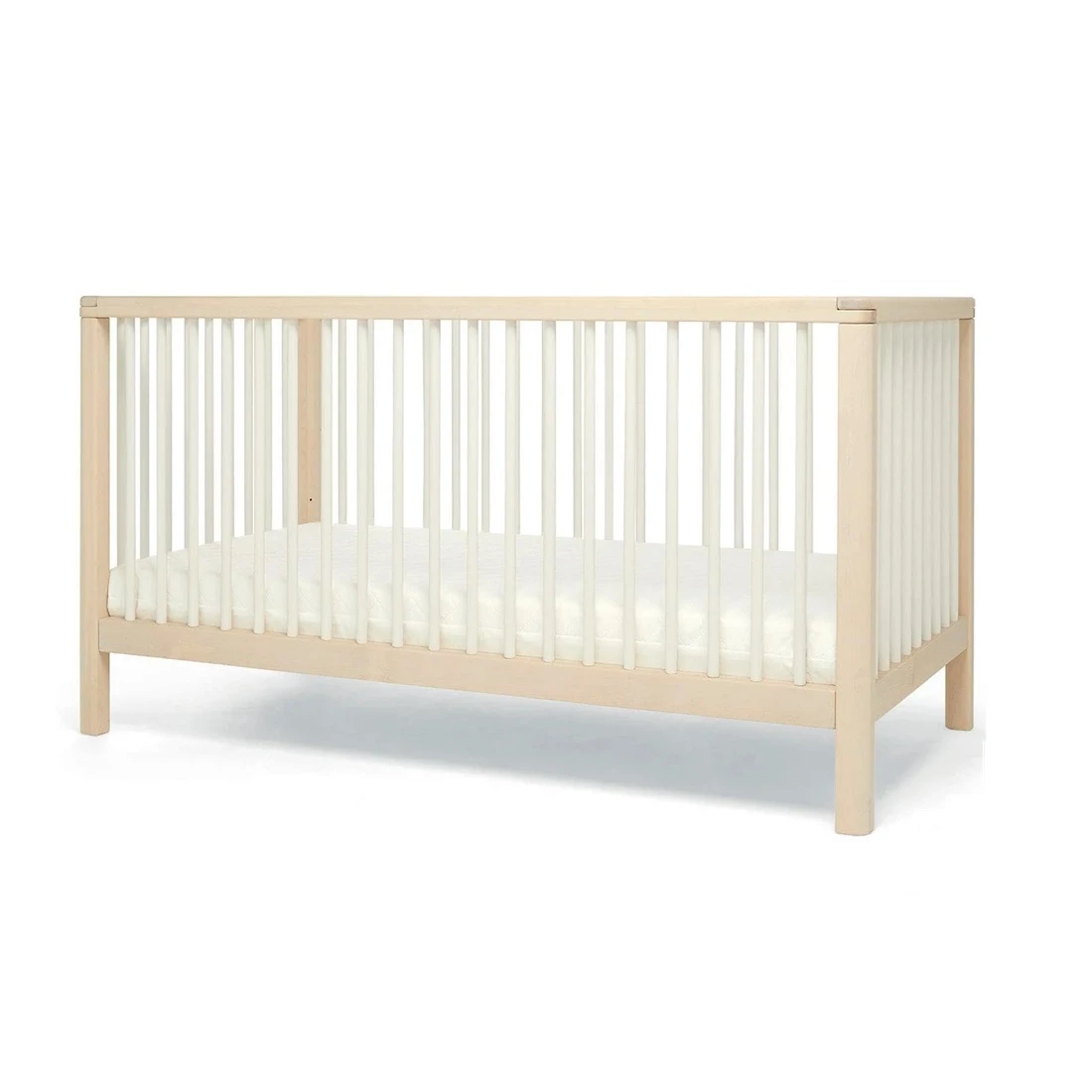 Mamas & Papas Solo Cot Bed And Mattress – White/Natural 1 Mamas & Papas Solo Cot Bed And Mattress – White/Natural
