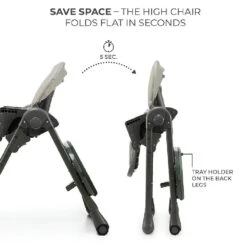 Kinderkraft High Chair 2in1 TUMMIE Grey -Kiddies Kingdom Store sder45