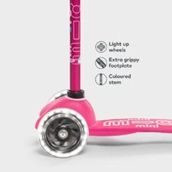 Mini Micro Scooter Light Up Wheels – Pink 11 Mini Micro Scooter Light Up Wheels – Pink -Kiddies Kingdom Store sdfg 11