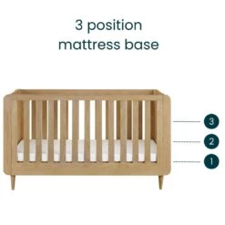 Tutti Bambini Japandi Cot Bed – Light Oak 20 Tutti Bambini Japandi Cot Bed – Light Oak -Kiddies Kingdom Store sdfrgt 6 3