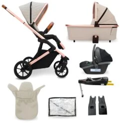 My Babiie Travel System With Base – Rose Gold Stone