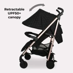 My Babiie Stroller Quilted Black Rose Gold Frame -Kiddies Kingdom Store segr