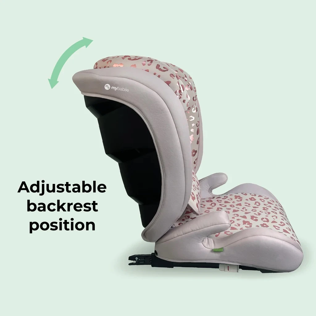 My Babiie I-Size (100-150cm) High Back Booster Car Seat – Blush Leopard 2 My Babiie I-Size (100-150cm) High Back Booster Car Seat – Blush Leopard - Image 2