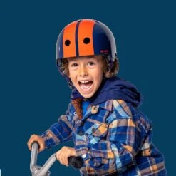 Micro Stripe Blue/Red Printed Helmet Small -Kiddies Kingdom Store serytu6iy7