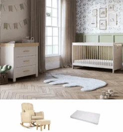 Silver Cross Seville 2+2 Nursery Room Set With Nursing Chair – Cashmere/Oak