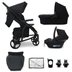 My Babiie MB200i Travel System With I-Size Car Seat – Black Leopard