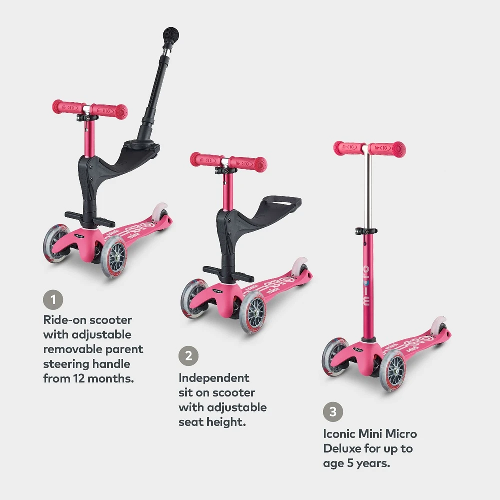 Mini Micro Sit And Scoot Push Along – Pink 4 Mini Micro Sit And Scoot Push Along – Pink - Image 4