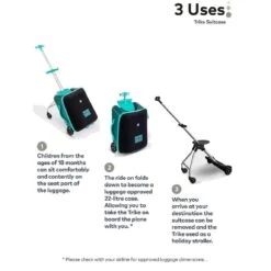 Luggage Micro Scooter Trike Suitcase – Teal Green -Kiddies Kingdom Store sget45u