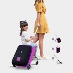 Luggage Micro Scooter Trike Suitcase – Violet -Kiddies Kingdom Store sgey 10