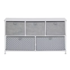 Liberty House Toys Grey 5 Drawer Storage Chest -Kiddies Kingdom Store sgey4 8