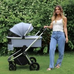 My Babiie MB450 2-in-1 Pushchair/Carrycot – Steel Blue -Kiddies Kingdom Store sgeyu5 1