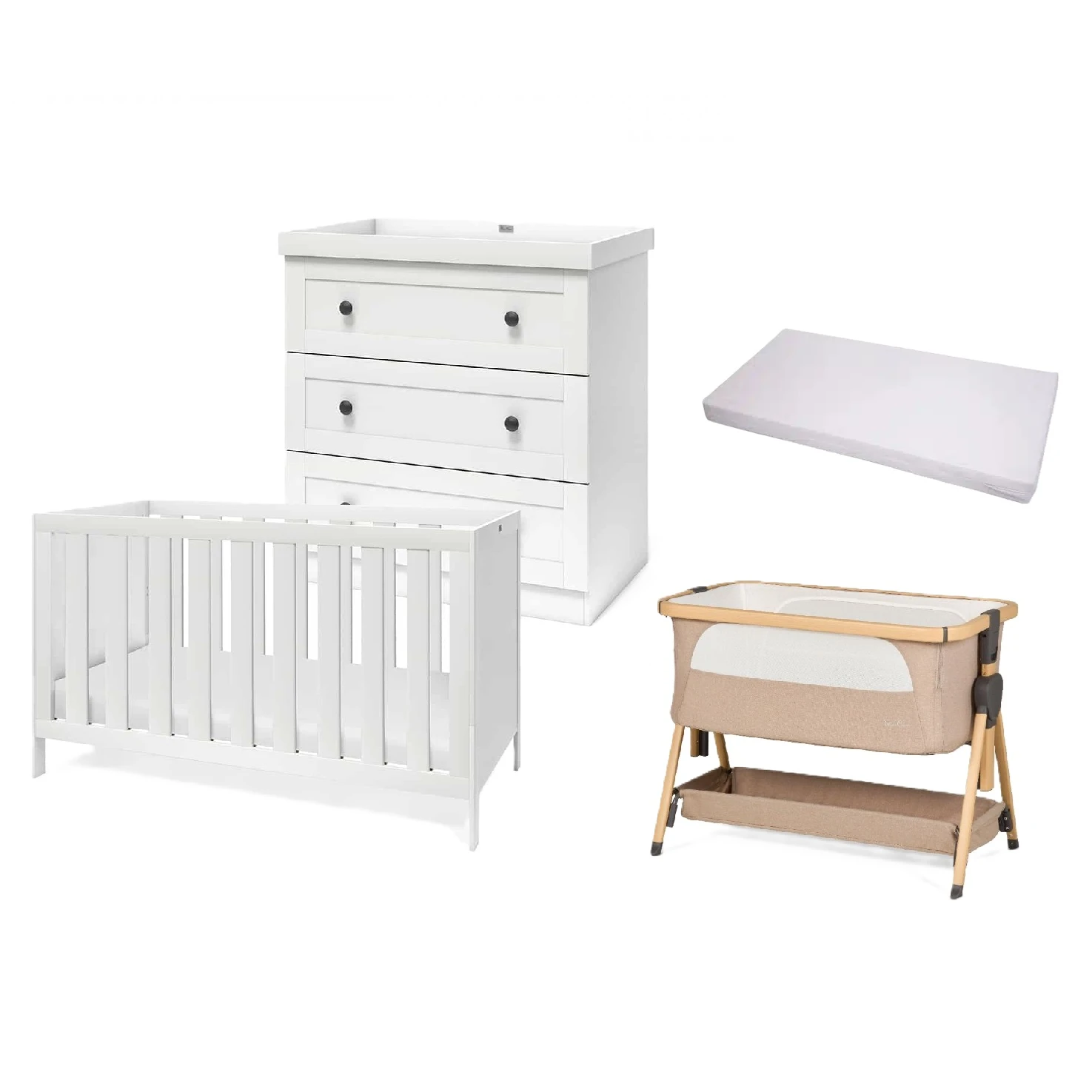 Silver Cross Bromley 5 Piece Newborn Nursery Room Set Bundle – White 1 Silver Cross Bromley 5 Piece Newborn Nursery Room Set Bundle – White