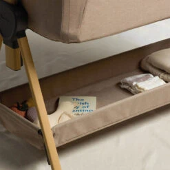 Silver Cross Lunar Bedside Crib – Oatmeal -Kiddies Kingdom Store silver cross lunar bedside crib oatmeal 5 1