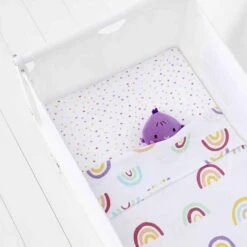 SnuzSnuz 3pack Crib Bedding Set Rainbow -Kiddies Kingdom Store snuz 3 pc bedding set Rainbow 3