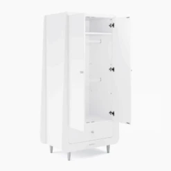 SnuzKot Skandi 5 Piece Nursery Room Set Bundle – White With Grey -Kiddies Kingdom Store snuz kot skandi wardrobe white with grey