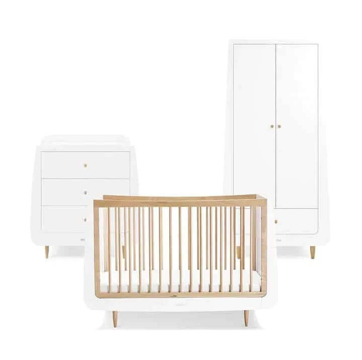 Snuz Skandi 5 Piece Nursery Room Set Bundle – White With Natural 2 Snuz Skandi 5 Piece Nursery Room Set Bundle – White With Natural - Image 2