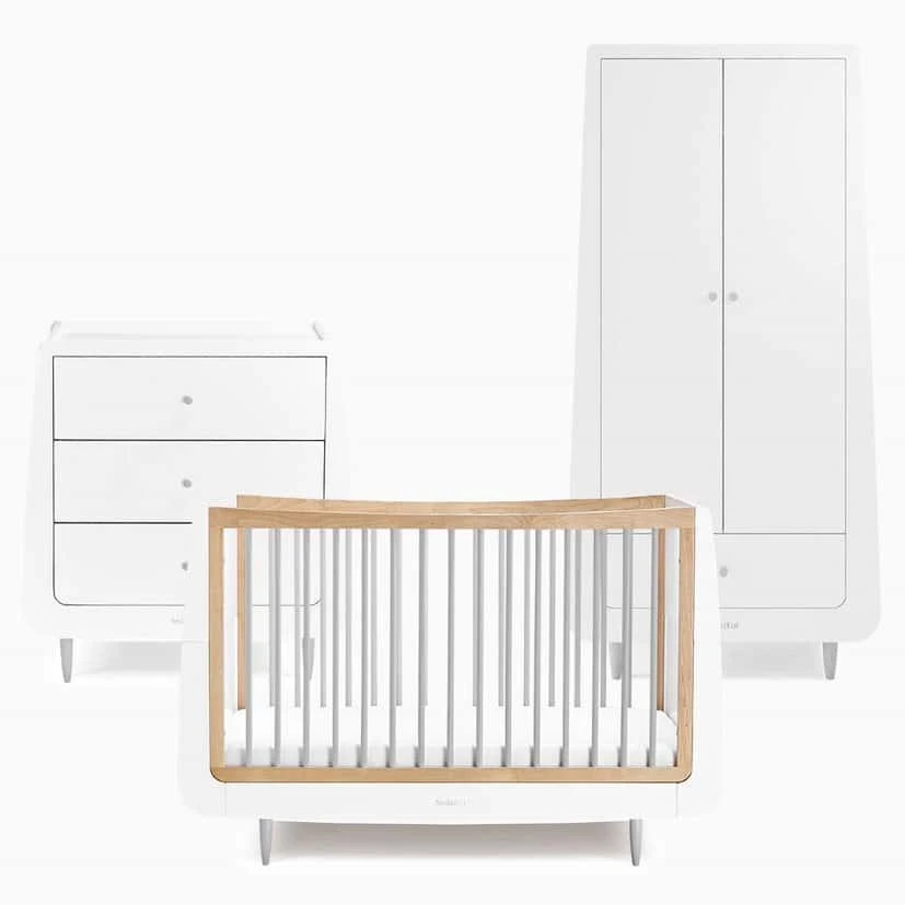 SnuzKot Skandi 3 Piece Nursery Room Set – White With Grey 3 SnuzKot Skandi 3 Piece Nursery Room Set – White With Grey - Image 3
