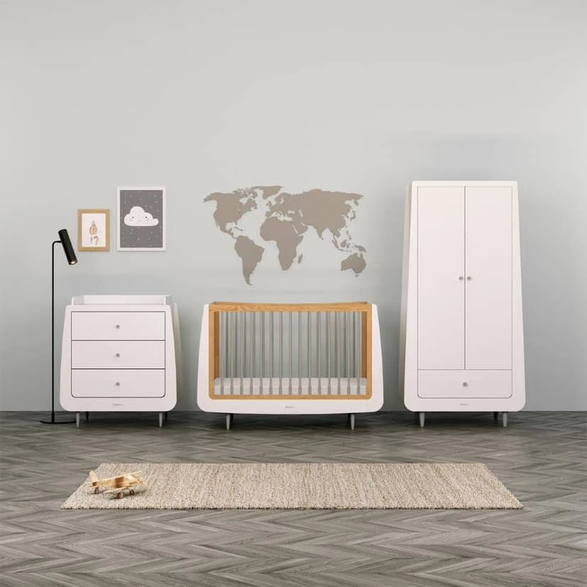 SnuzKot Skandi 3 Piece Nursery Room Set – White With Grey 2 SnuzKot Skandi 3 Piece Nursery Room Set – White With Grey - Image 2