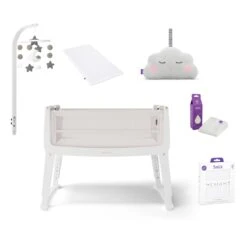 SnuzPod Studio Bedside Crib Bundle – Paris White
