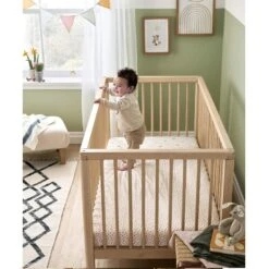 Mamas & Papas Solo Cot Bed And Mattress – Natural