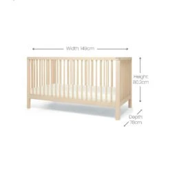 Mamas & Papas Solo Cot Bed And Dualtech Pocket Sprung Mattress – Natural -Kiddies Kingdom Store solo cot bed natural 4 1