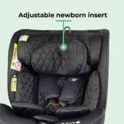 My Babiie I-Size (40-150cm) Spin Car Seat – Quilted Black -Kiddies Kingdom Store swder45t